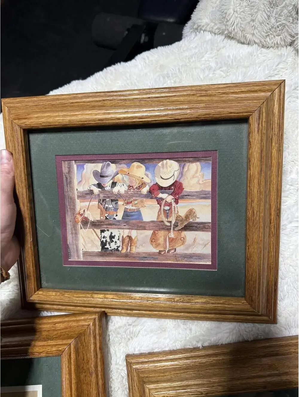 Set of 3 Framed Vintage Western Cowboy Gallery Wall Prints - Picture 4 of 5